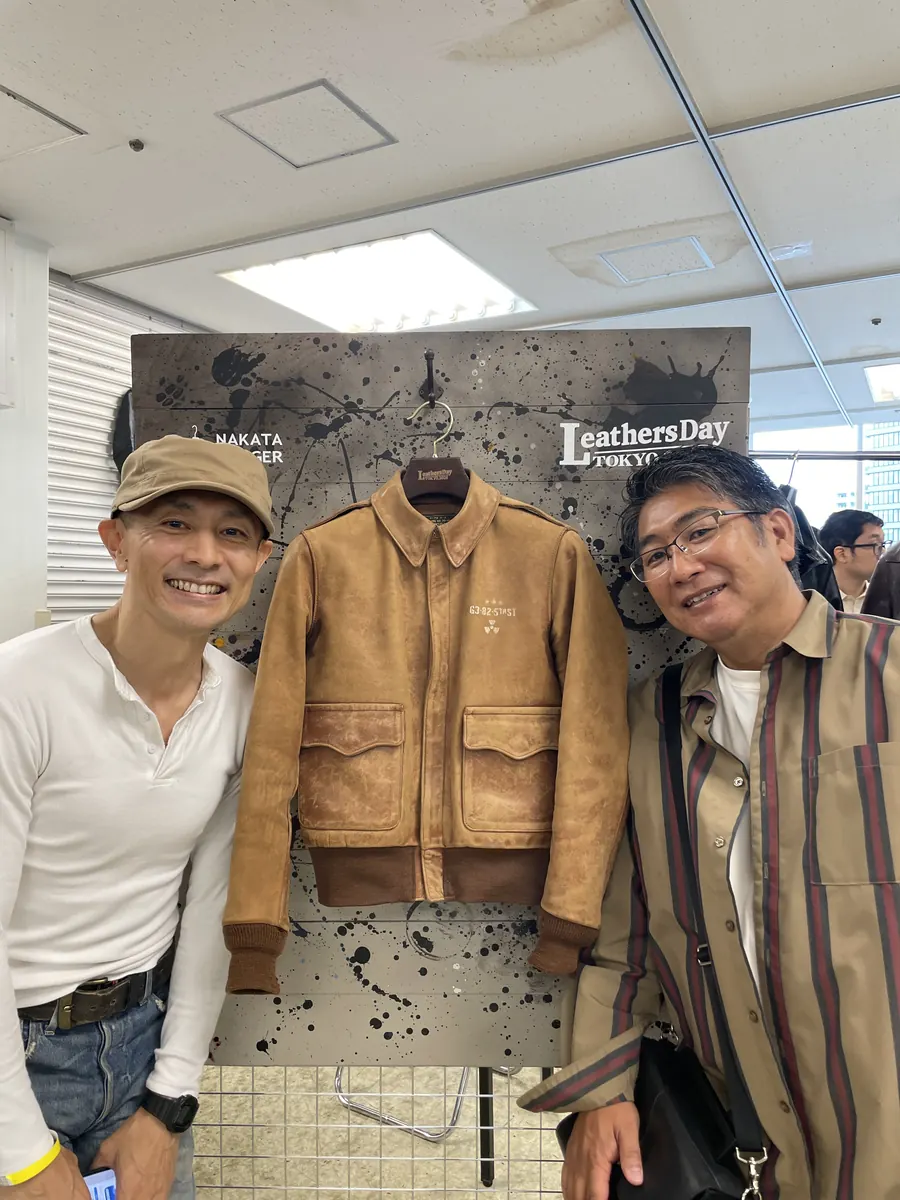 フォトブースで撮影したレザージャケット