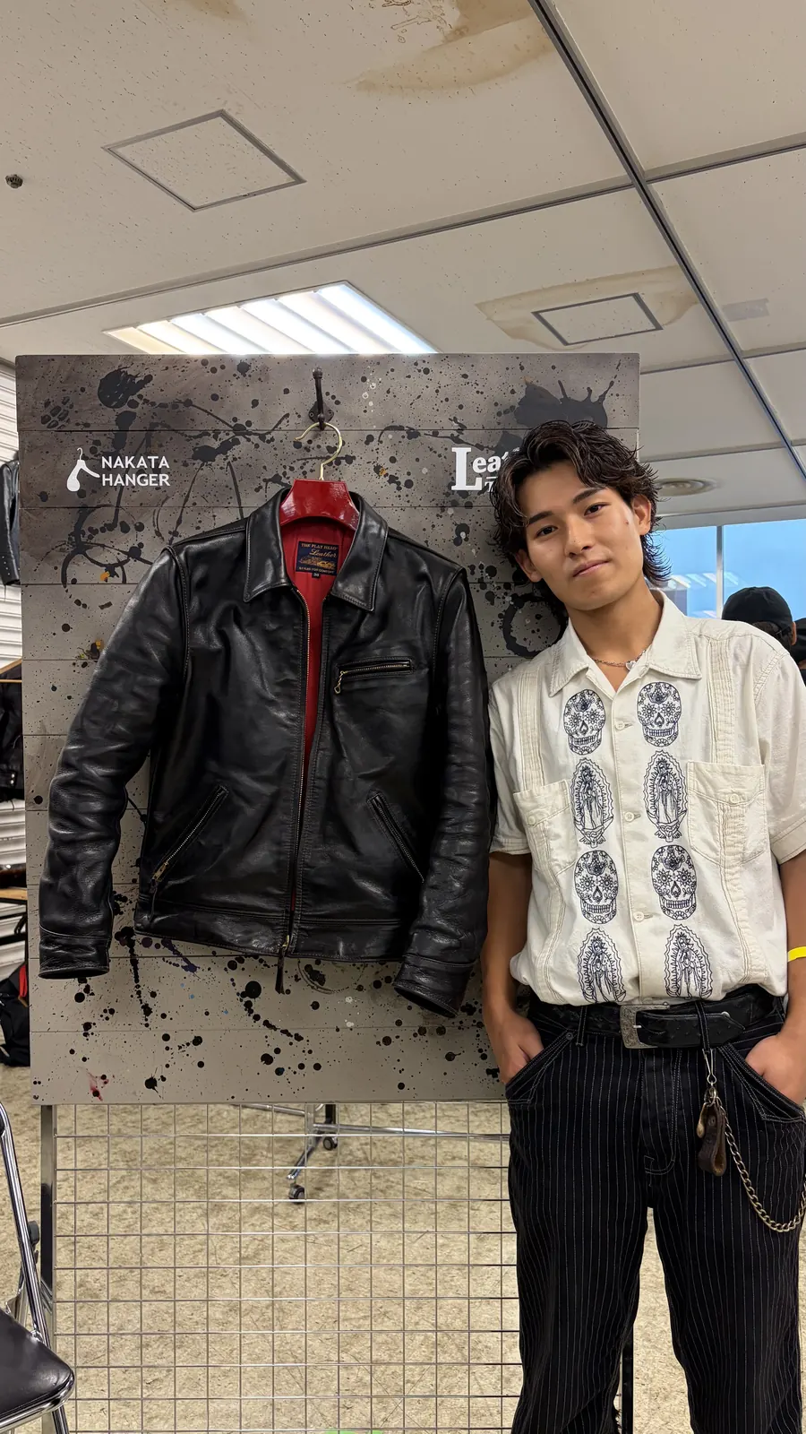 フォトブースで撮影したレザージャケット
